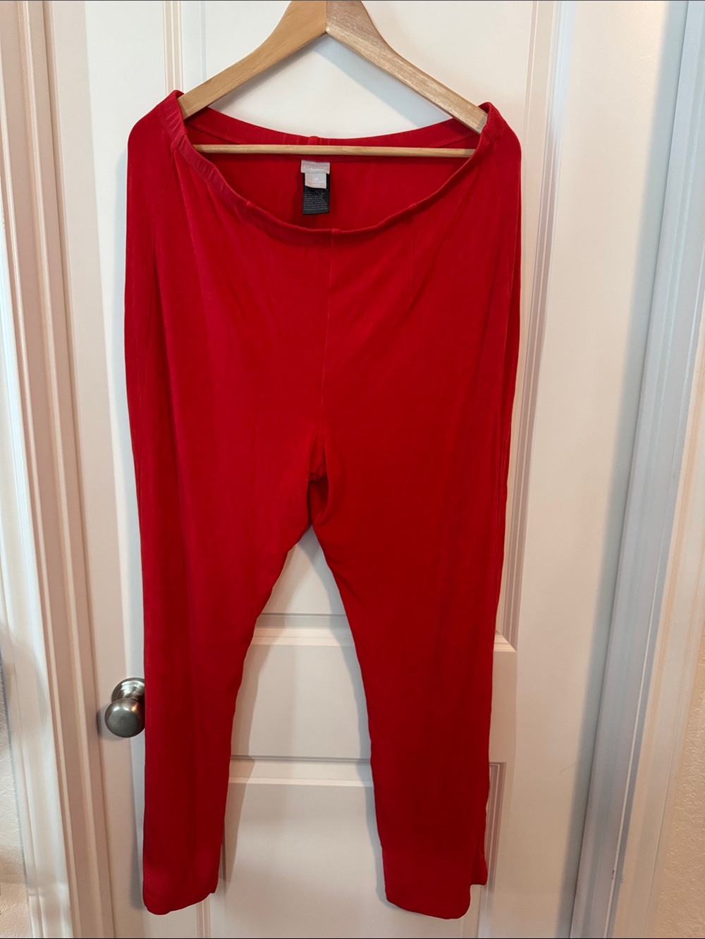 Chicos Red orange Women's Stretch Jersey Pants and top set